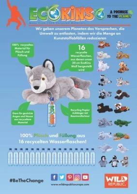 Wild Republic Ecokins Sloth, 30 Cm 4 Wild Republic Ecokins Sloth, 30 Cm – Bild 2