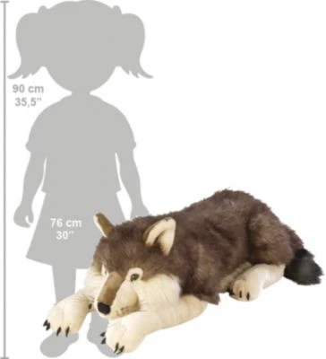 Wild Republic Cuddlekins Jumbo Wolf, 76 Cm 5 Wild Republic Cuddlekins Jumbo Wolf, 76 Cm – Bild 3