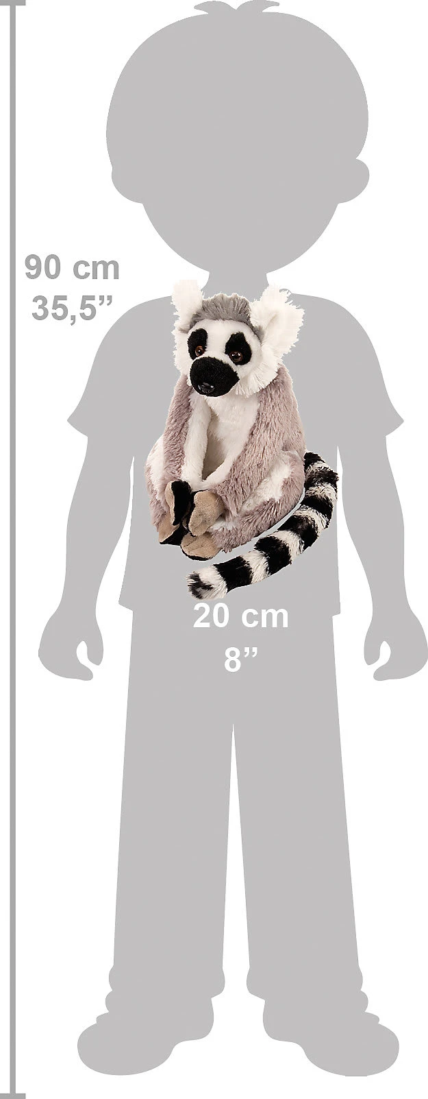 Wild Republic Cuddlekins Mini Katta Lemur 20cm 4 Wild Republic Cuddlekins Mini Katta Lemur 20cm – Bild 2